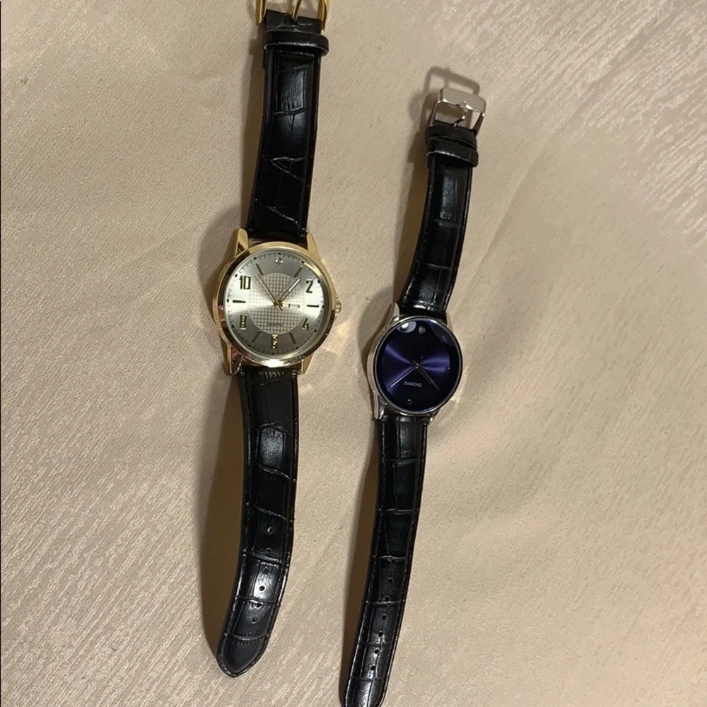 Pair of Accutime Diamond Watches
